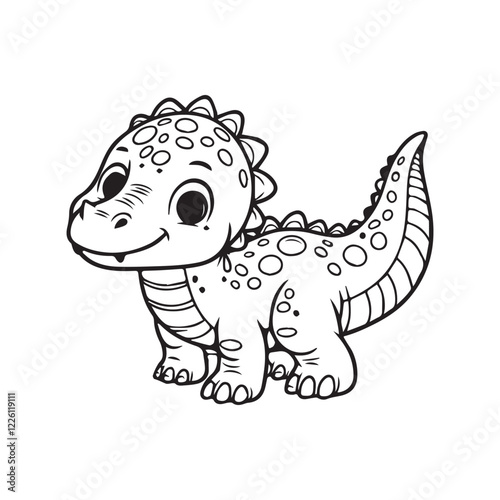 Baby dinosaur coloring page for children