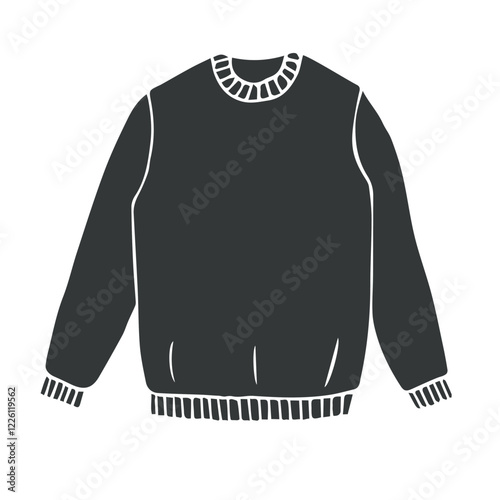 Vector hand drawn sketch doodle sweatshirt isolated on white background