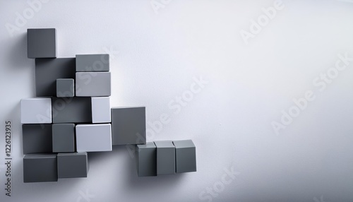 Innovative 3D Block Wall Structure against a Sleek  Minimalist Futuristic Background A Symphony of Geometric Patterns and Modern Architecture