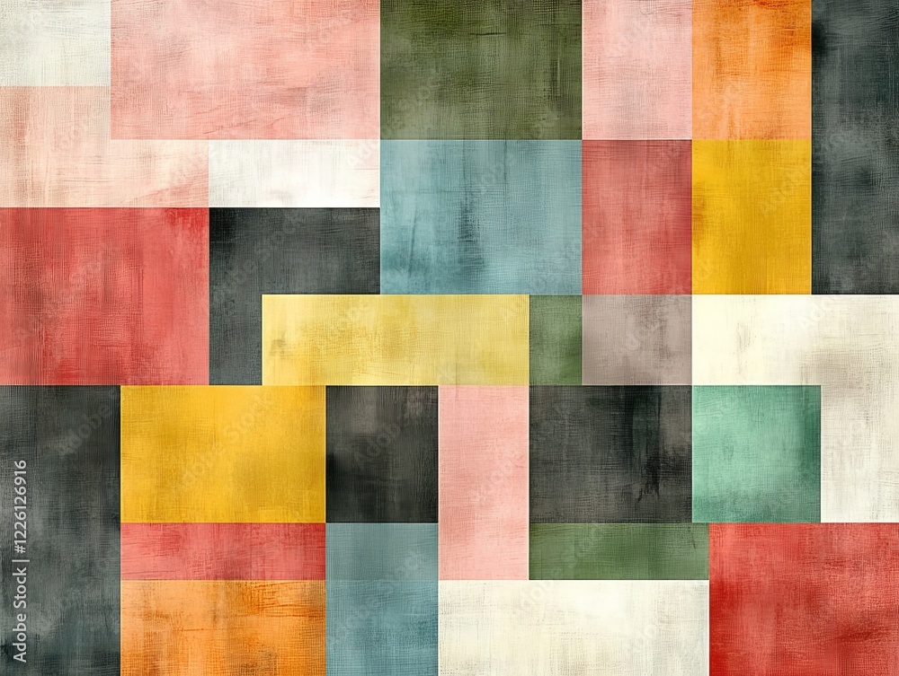 A creative abstract composition, emphasizing intersecting rectangles in a colorful array, exploring balance and form through a modern artistic lens. A creative abstract composition, emphasizing intersecting rectangles in a colorful array, exploring balance and form through a modern artistic lens.