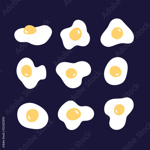 Cute Yolk Eggs Vector