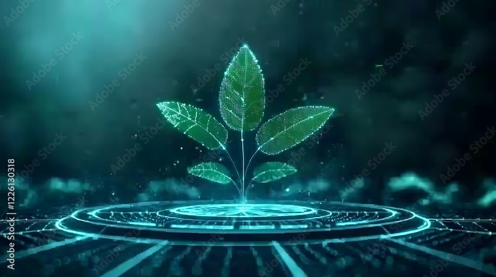 © CHA - Green Technology Concept with Growing Plant and Data