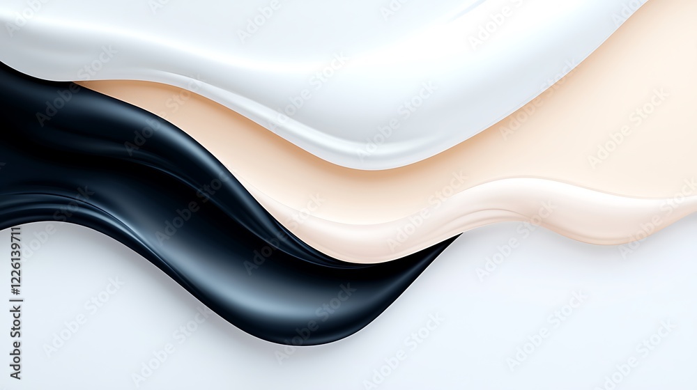 Abstract wavy lines in black, beige, and white. Abstract wavy lines in black, beige, and white.