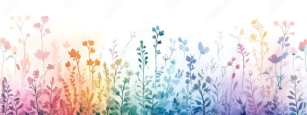 Obraz premium Vibrant Watercolor Floral Background Design