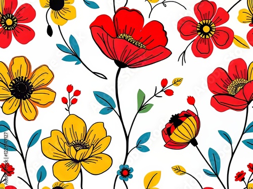 Vibrant Floral Mother's Day Pattern Background Design