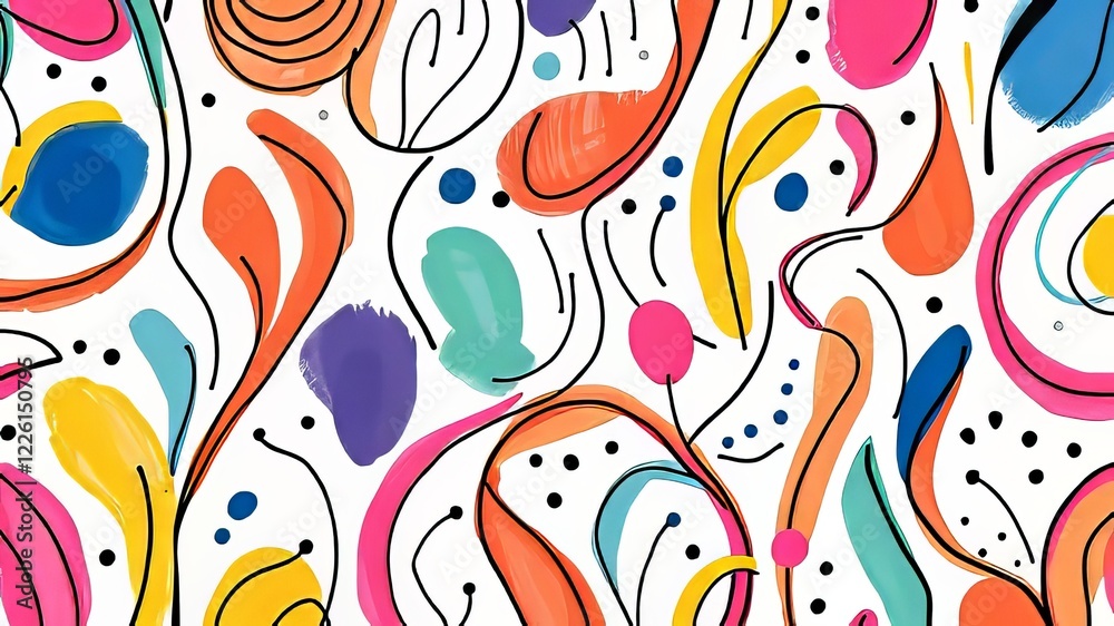 Obraz premium Vibrant Hand-Drawn Abstract Background Patterns for Freeformpro