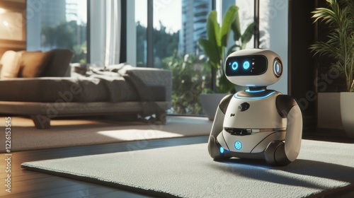 Wallpaper Mural Robot assistant in modern apartment, city view Torontodigital.ca