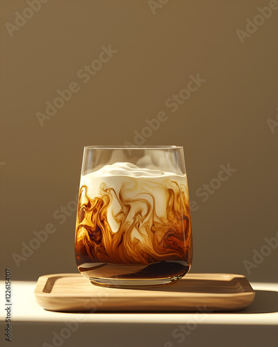 Creamy swirls of coffee and creamer create a beautiful, visually appealing beverage.