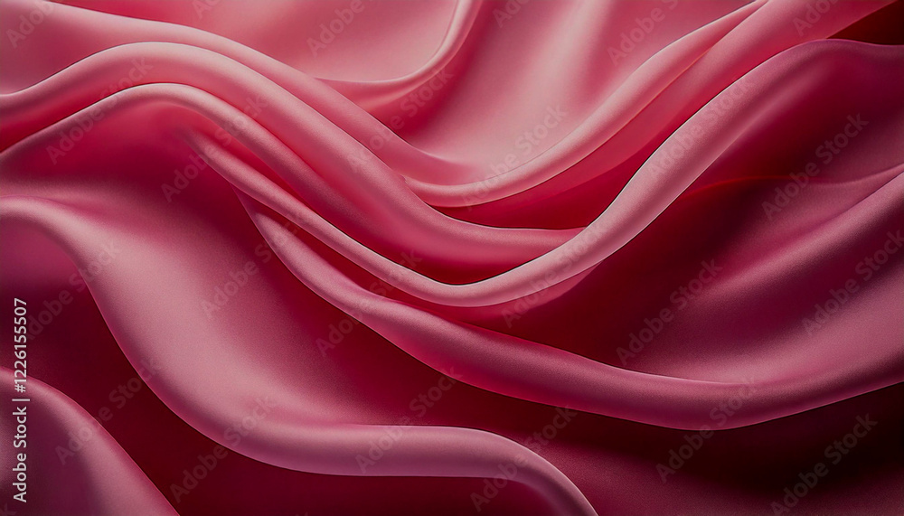Obraz premium Pink Silky Fabric,Soft, silky, pink fabric with gentle folds and a smooth texture, reflecting light beautifully.