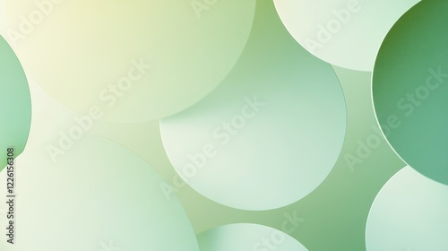 Abstract green circles background, gradient texture