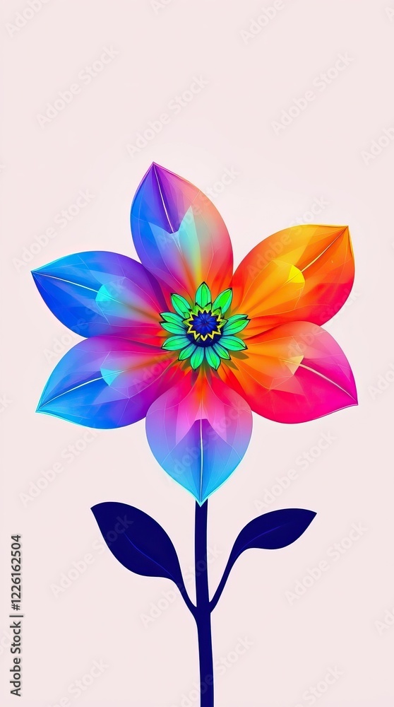 A stunningly colorful flower with vibrant hues of pink, blue, and green stands prominently, ideal for festive occasions and heartfelt greetings during special celebrations A stunningly colorful flower with vibrant hues of pink, blue, and green stands prominently, ideal for festive occasions and heartfelt greetings during special celebrations