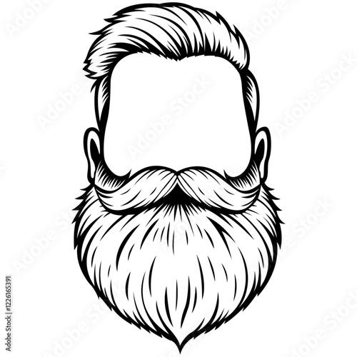 Beard Man | Mustache Stylist | Dad Life | Bard Design | Handsome Man | Bearded Dad | Beard | Fashion Dad | Original Illustration | Vector and Clipart | Cutfile and Stencil