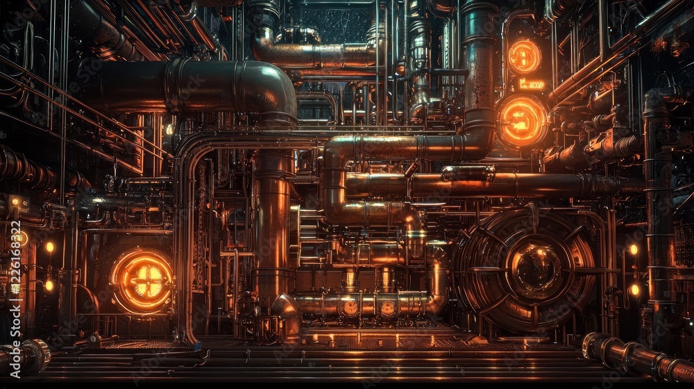 Steampunk Industrial Machine: A Digital Masterpiece Steampunk Industrial Machine: A Digital Masterpiece