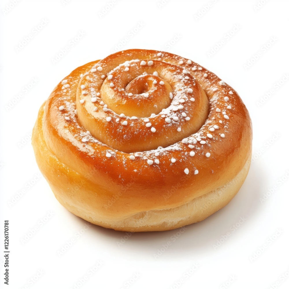 Fototapeta premium fluffy sweet bun with a crispy cookie