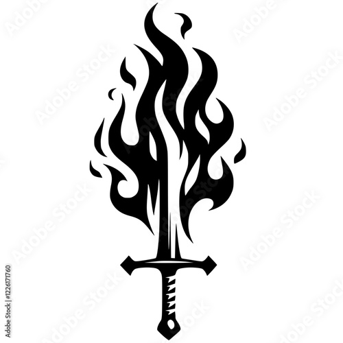 Fire sword silhouette