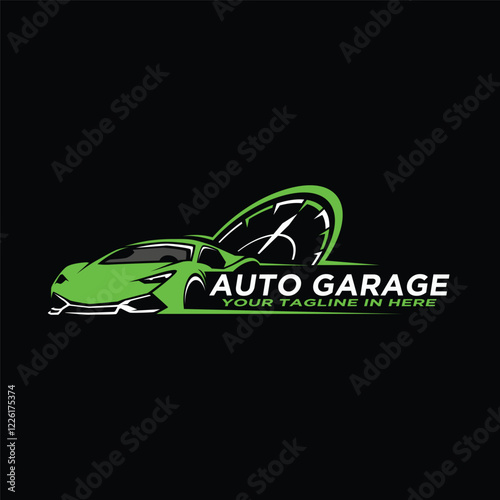 Creative vector graphic of Auto body garage logo design