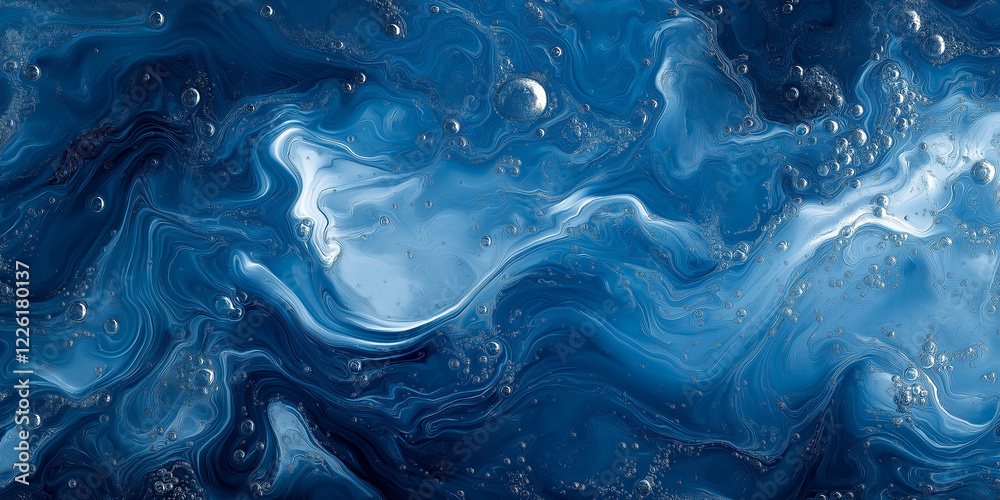 Flowing blue waves abstract art digital creation ocean-inspired close-up fluid dynamics for visual serenity Flowing blue waves abstract art digital creation ocean-inspired close-up fluid dynamics for visual serenity