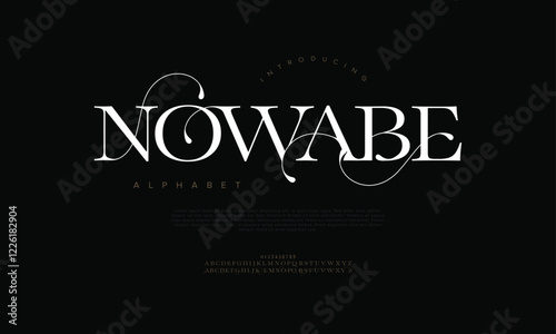 Nowabe typography beauty fashion elegant minimalist serif italic fonts decorative wedding vintage retro logos. Minimal luxury font alphabet logo. Vector illustration