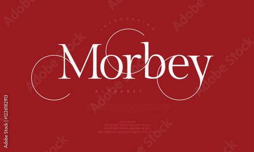 Morbey typography beauty fashion elegant minimalist serif italic fonts decorative wedding vintage retro logos. Minimal luxury font alphabet logo. Vector illustration