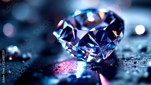 Close Up of a Dazzling Crystal for Ring with Stunning Light Refractions