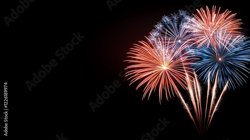 Wallpaper Mural Bright and vibrant fireworks burst against a dark sky, creating a stunning visual display. Perfect for celebrations, festivals, and events, symbolizing joy and excitement. Torontodigital.ca