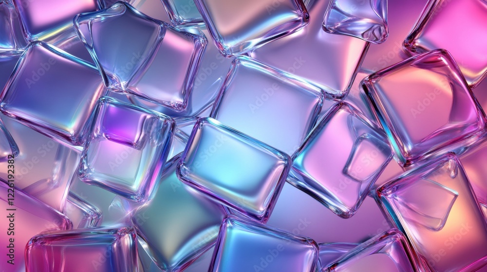 Colorful ice cubes in abstract arrangement close-up view vibrant lighting modern aesthetic for refreshing drinks Colorful ice cubes in abstract arrangement close-up view vibrant lighting modern aesthetic for refreshing drinks