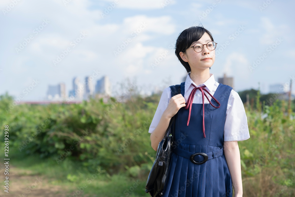 真顔の女子高生 真顔の女子高生