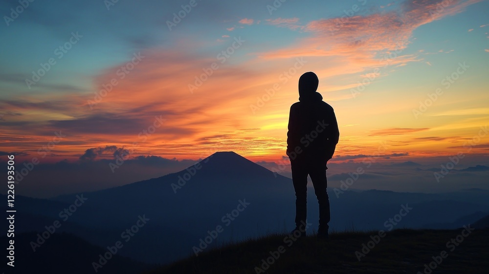 Point View Sunrise Mountain Bromo at East Java Indonesia. Silhouette View Bromo Point View Sunrise Mountain Bromo at East Java Indonesia. Silhouette View Bromo