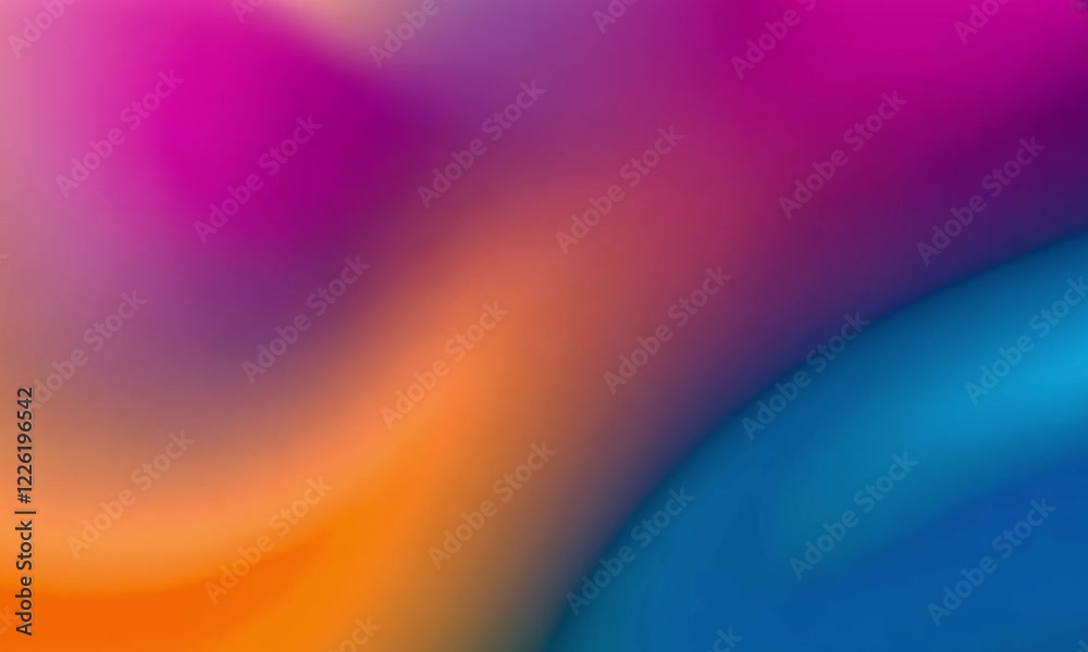 Abstract blurred background with vibrant color gradients of purple, orange, and teal.