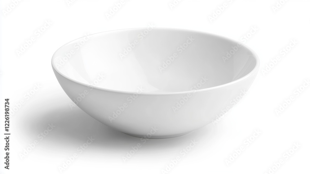 Simple white bowl on a plain background showcasing minimalist design and versatility for various culinary uses Simple white bowl on a plain background showcasing minimalist design and versatility for various culinary uses