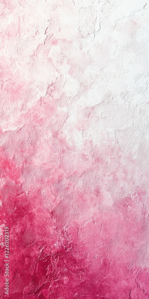 Fototapeta premium Delicate pink gradient fading into white, with a light grainy finish, ideal for feminine and soft background visuals