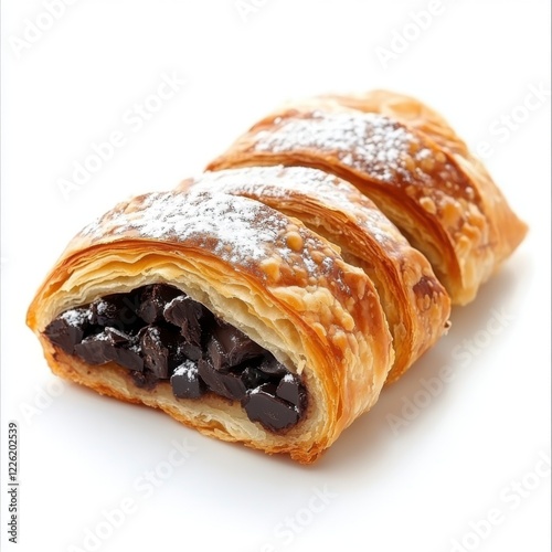 rich flaky pastry with dark chocolate tucked