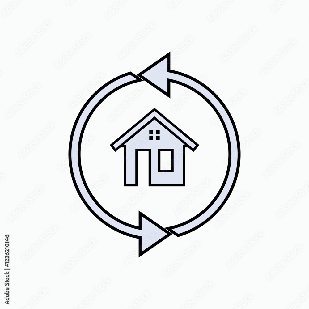 Fototapeta premium Building Renovation Icon. Reconstruction Symbol. 