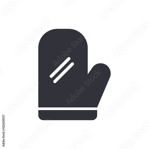 Oven mitt solid icons, minimalist vector illustration ,simple transparent graphic element .Isolated on white background