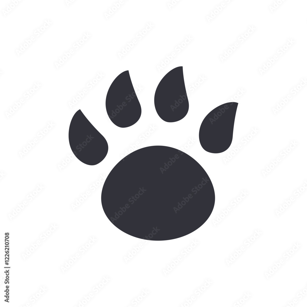 Animal foot mark solid icons, minimalist vector illustration ,simple transparent graphic element .Isolated on white background Animal foot mark solid icons, minimalist vector illustration ,simple transparent graphic element .Isolated on white background