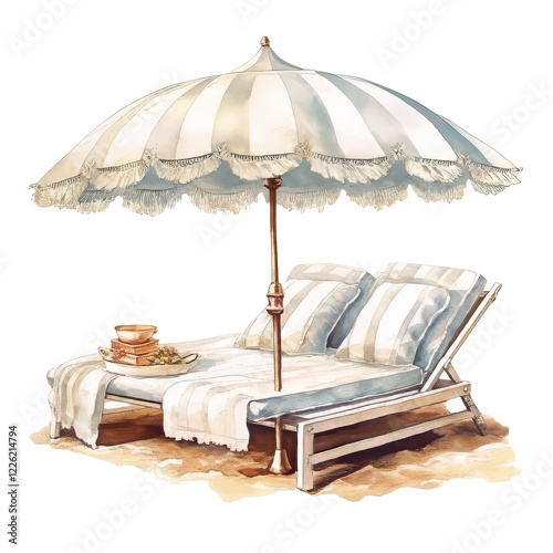 Summer Clipart Vector Illustration with Bright Colors and Beach Elements