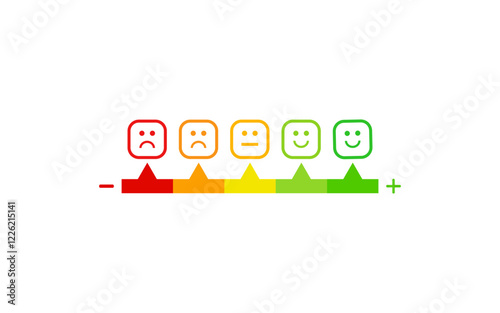 Feedback survey rating satisfaction scale customer experience emotion review vector design