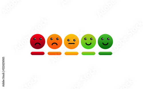 five star rating feedback customer or client review concept emoji sad happy expression mood vector isolated 