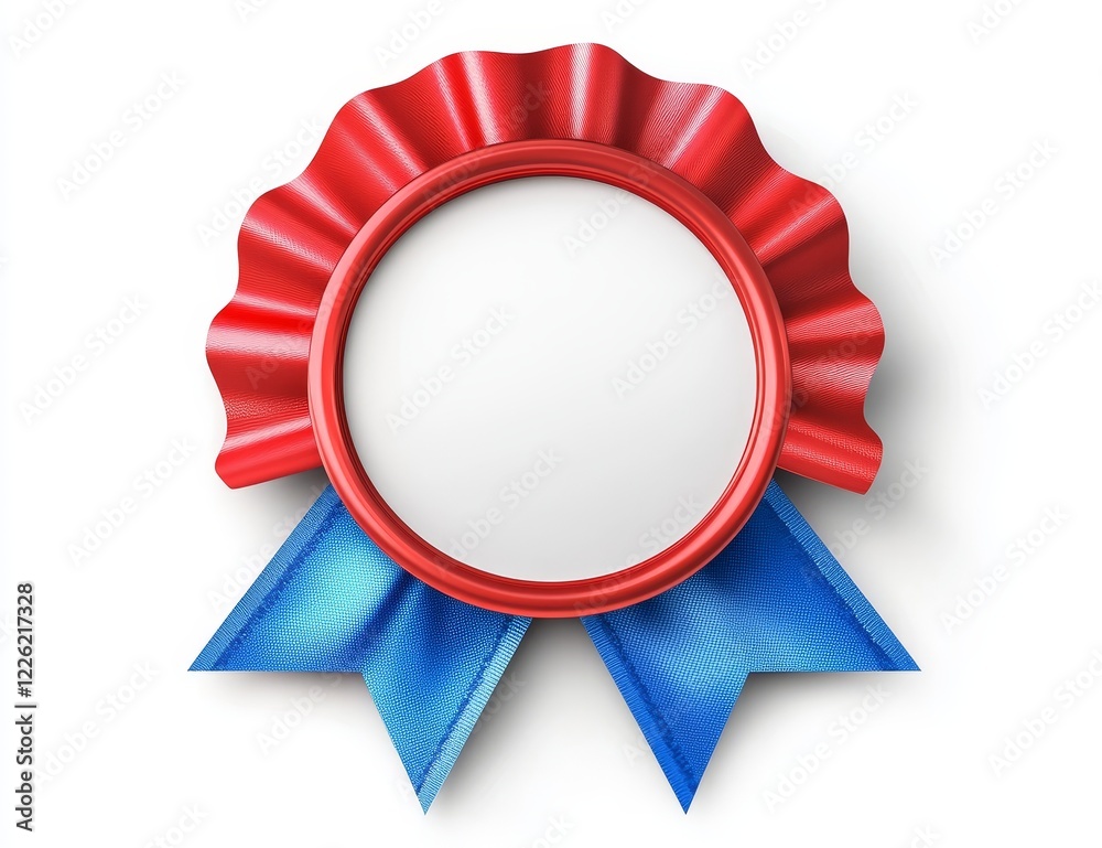 Red and blue rosette award with blank circle. (1) Red and blue rosette award with blank circle. (1)