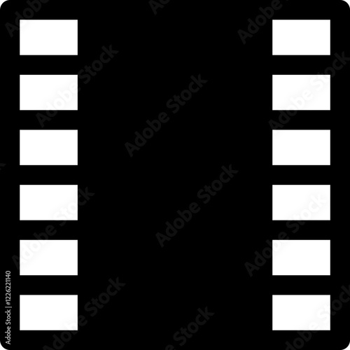 Film glyph icon, flat style vector illustration