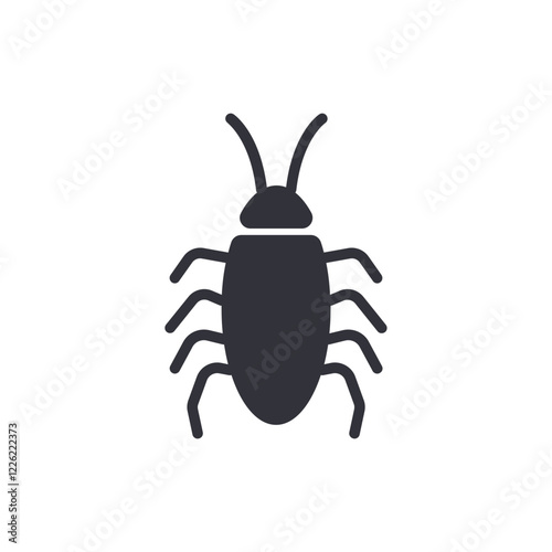 Cockroach solid icons, minimalist vector illustration ,simple transparent graphic element .Isolated on white background