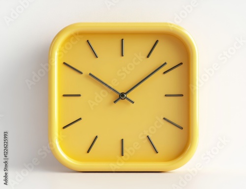 Yellow square clock showing the time. (2)