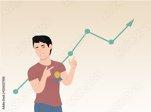 Achievement with mapped process, mission accomplished, ladder of ideas, time, great results, process, target audience, employee indicating graph in constant growth