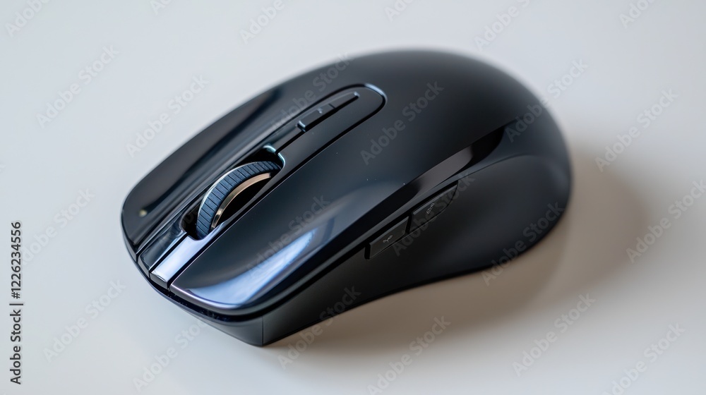 A sleek, modern computer mouse designed for ergonomic use and precision control. A sleek, modern computer mouse designed for ergonomic use and precision control.