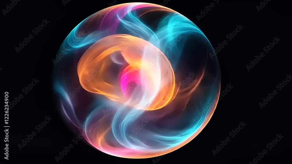 Colorful swirling abstract design showcasing vibrant hues and fluid motion against a dark backdrop Colorful swirling abstract design showcasing vibrant hues and fluid motion against a dark backdrop