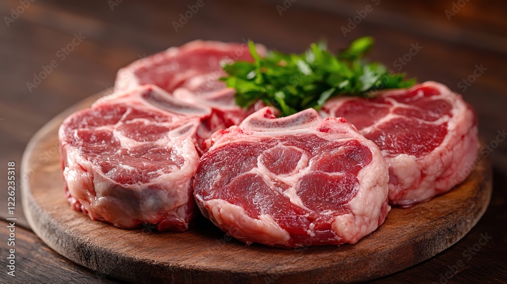 Raw beef on cutting board ready to grill Raw beef on cutting board ready to grill