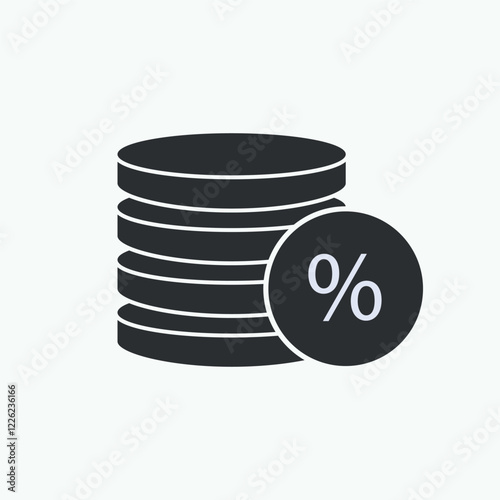 Tax icon. Income Deduction Symbol - Vector. Applicable to Design Elements, Presentations, Websites or Applications.