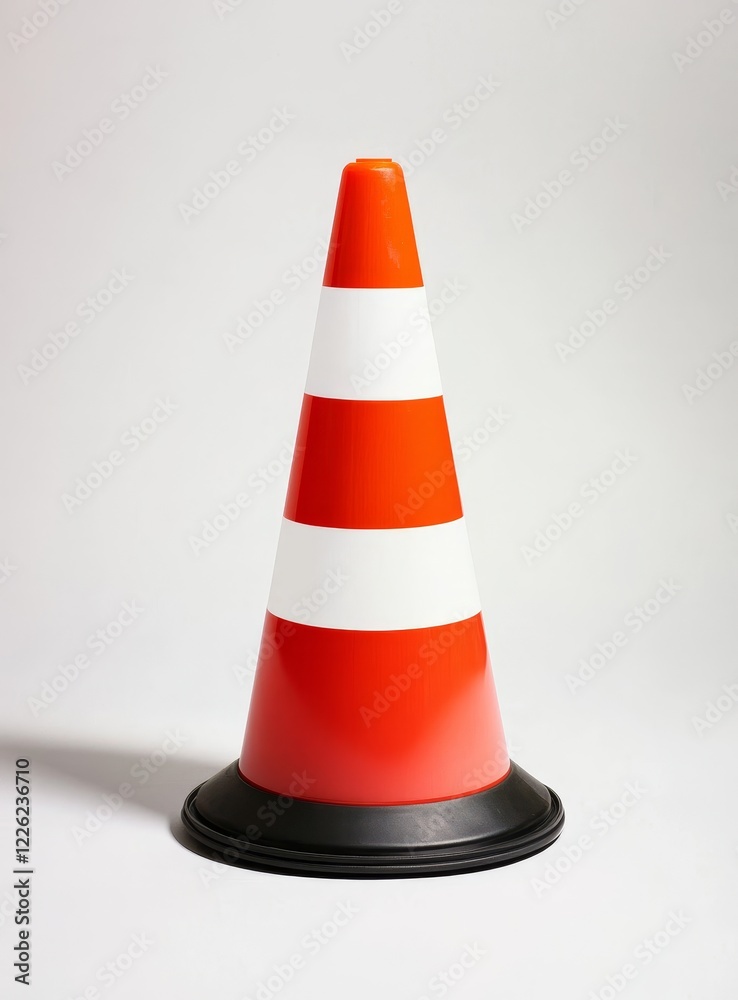 Single orange and white traffic cone on white background. (1) Single orange and white traffic cone on white background. (1)