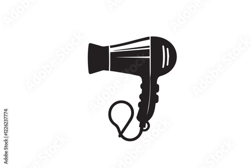 Hair dryer icon on white background. Hair dryer vector illustration.