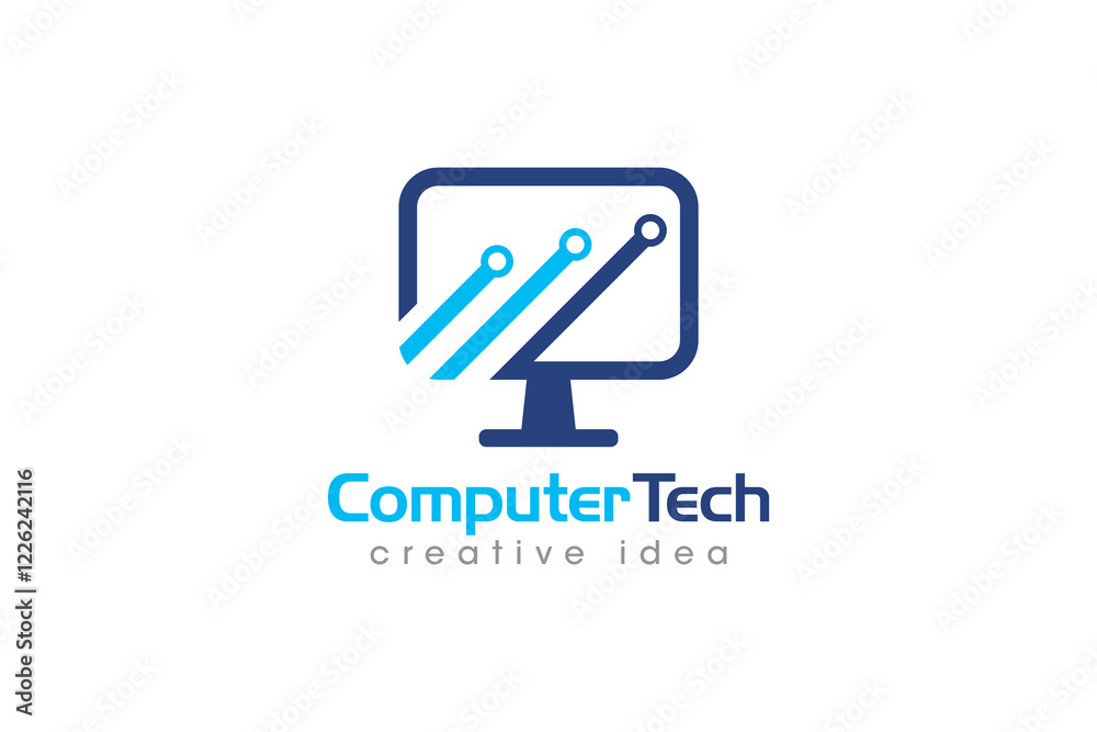 Creative Computer Concept Logo Design Template Creative Computer Concept Logo Design Template